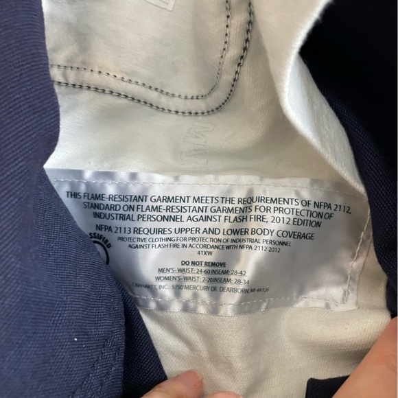 Carhartt FR Flame Resistant Navy Blue Cargo Pants 40 - Picture 10 of 11